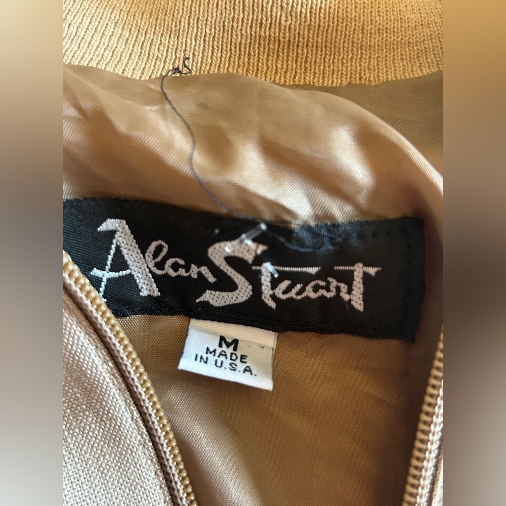 Vintage Alan Stuart Tan Bomber Jacket Mens Medium Made USA - Picture 10 of 10